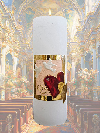 Hochzeitskerze 2 Herzen