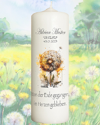 Trauerkerze personalisiert